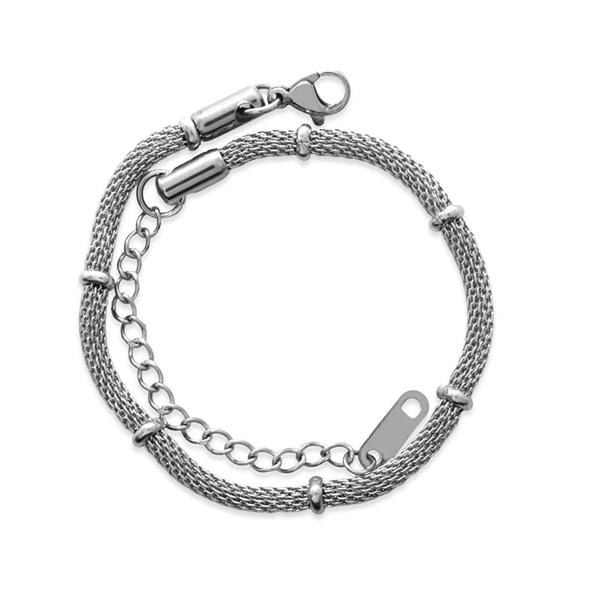 Gümüş Renk Telkari Tasarım Tam Tur Kararmaz Metal Kadın Bileklik