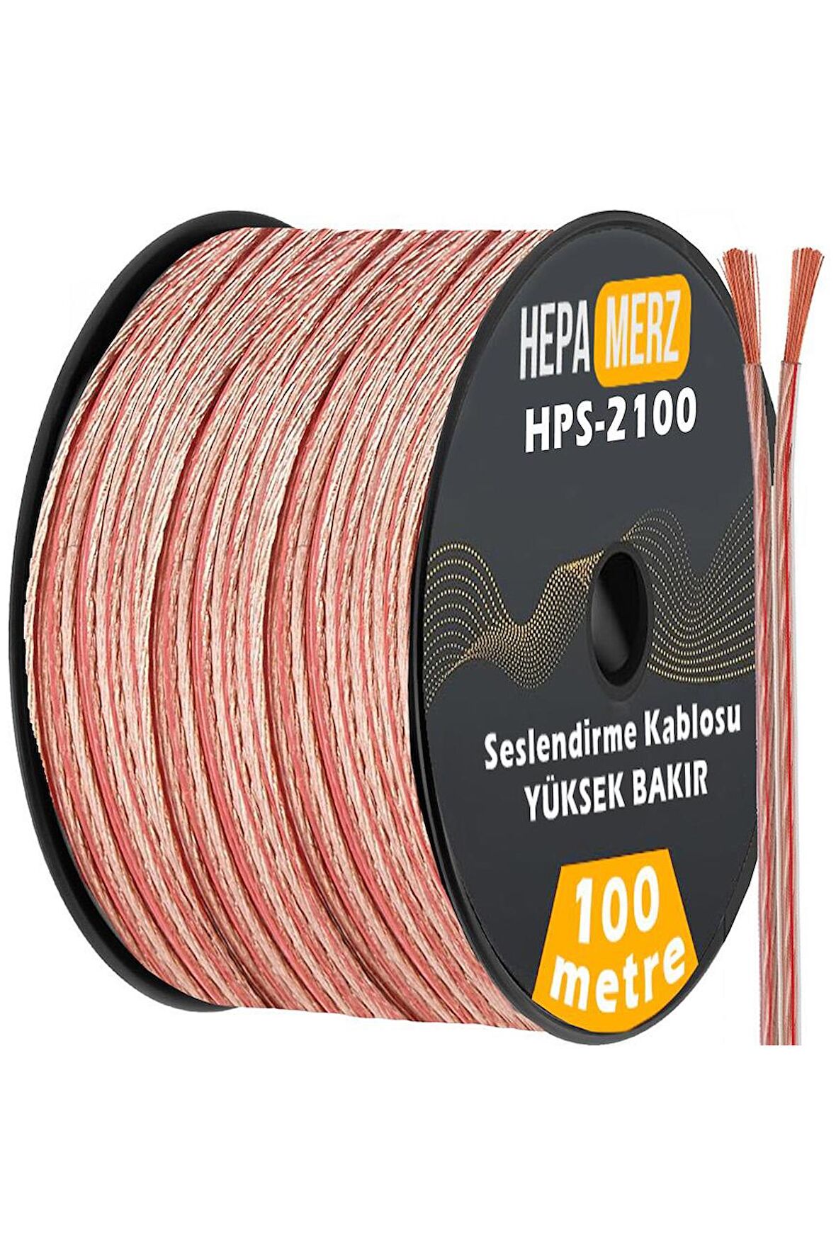 Hepa Merz HPS-2100 Bakır Ses Hoparlör Kablosu 2x1 mm 100 Mt.