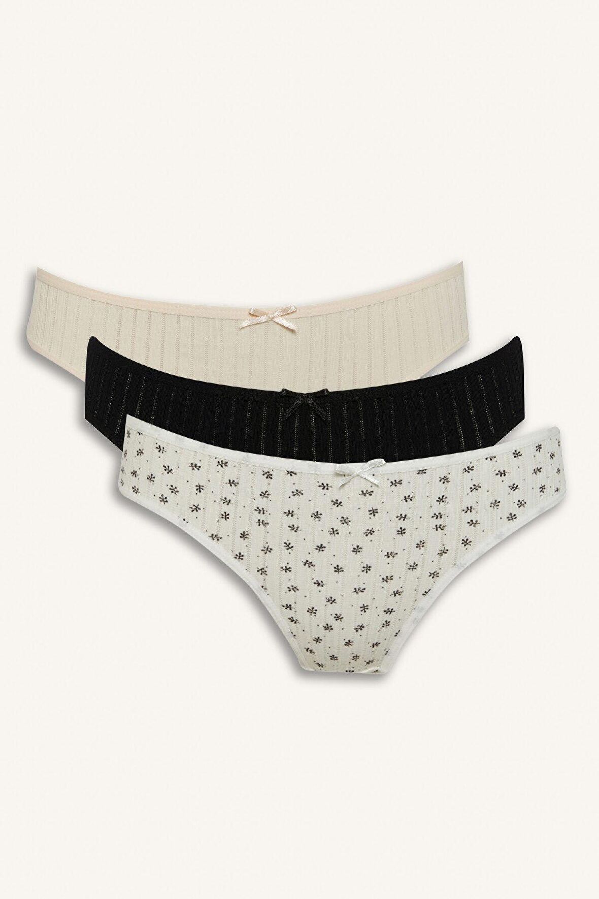 DeFacto 3'lü Paketli Slip Külot-Fall in Love D6406AX25SPOG212