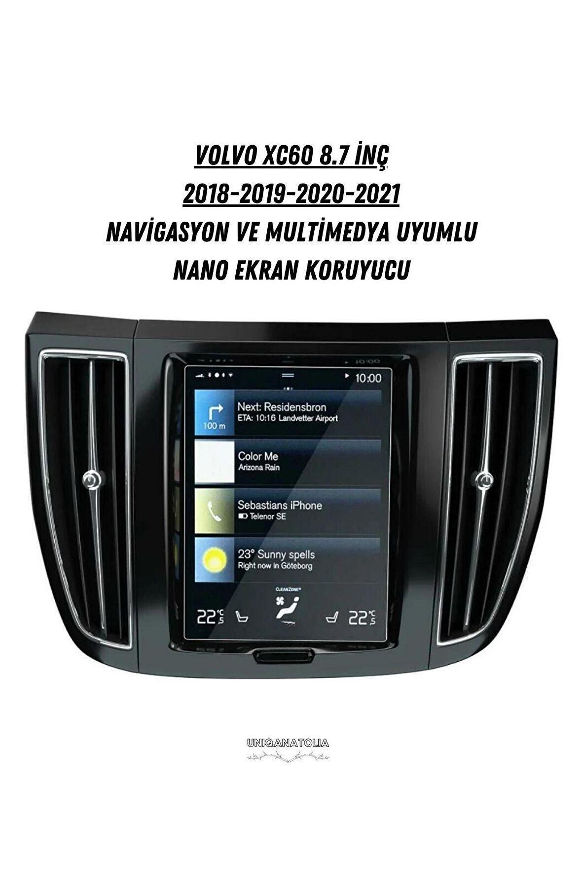 Volvo Xc60 2018 2019 2020 2021 Navigasyon ve Multimedya Uyumlu Nano Ekran Koruyucu