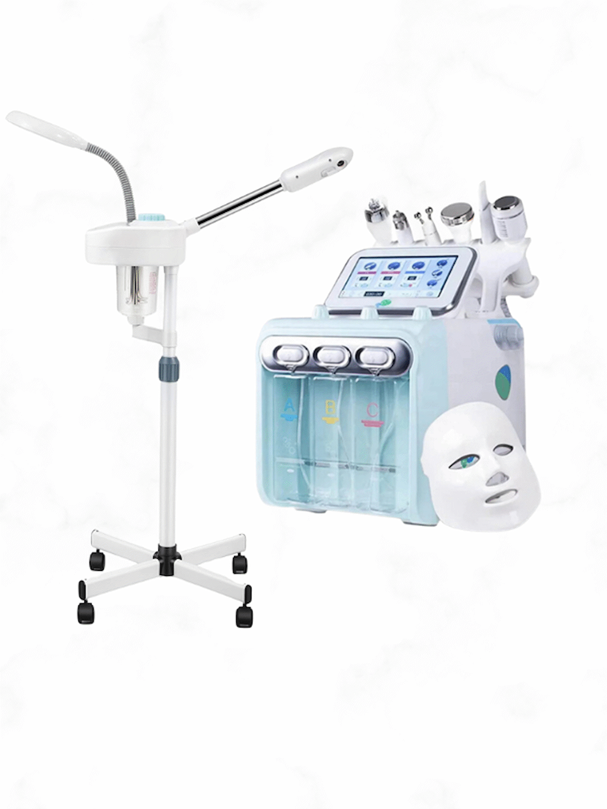  Hydrafacial 7in1 + Vapozon Buhar + Büyüteçli Loop Lamba (Amerikan Cilt Bakım Seti)