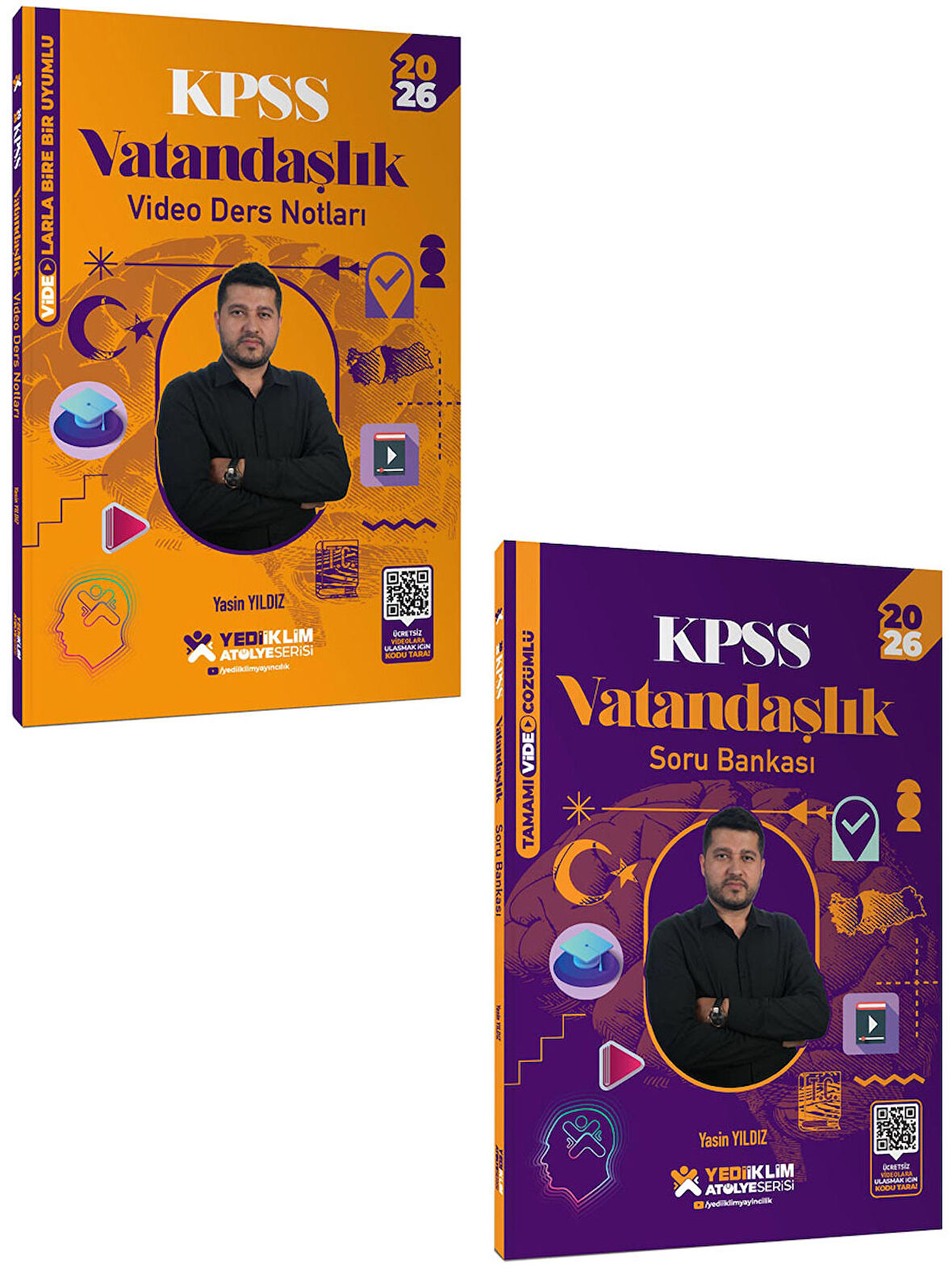 Yediiklim 2026 KPSS Atölye Serisi Genel Kültür Vatandaşlık Video Ders Notu ve Soru Bankası Seti 2 Kitap