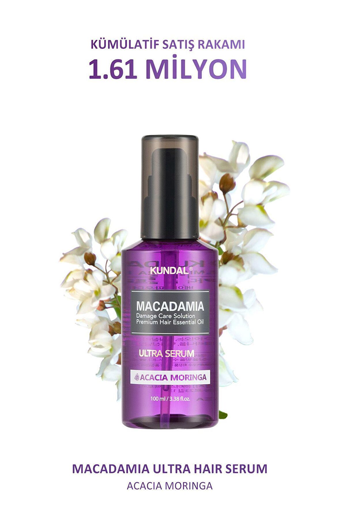 Parlaklık Sunan Besleyici Saç Serumu Kundal Macadamia Ultra Hair Serum 100ml (Acacia Moringa)
