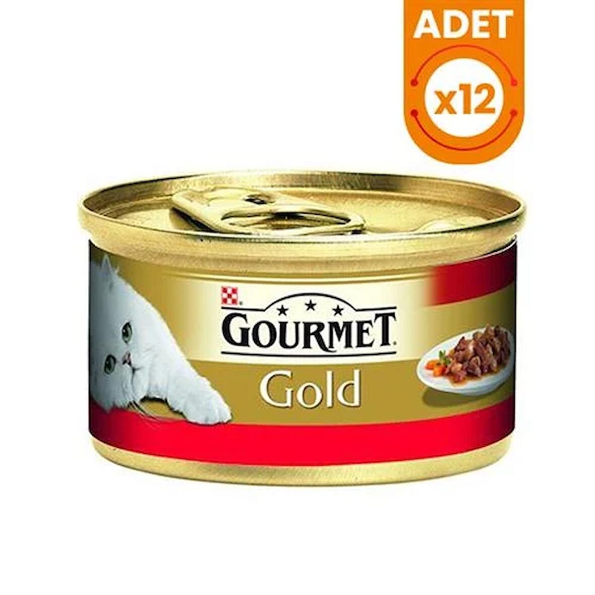 Gourmet Gold Kıyılmış Sığır Etli Konserve Yetişkin Kedi Maması 12 x 85 G