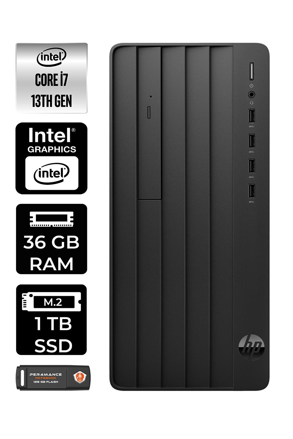 HP PRO TOWER 290 G9 i7 13700 36GB RAM 1TB SSD W11HOME 8T2X2ES MASAÜSTÜ PC & PER4 BELLEK