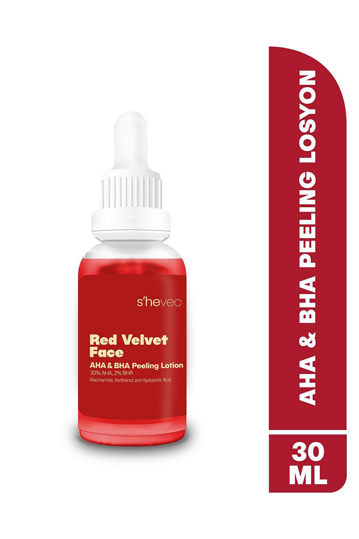 RED VELVET FACE - AHA %30 & BHA %2 Cilt Tonu Eşitleyici Arındırıcı Kırmızı Peeling Serum 30ml