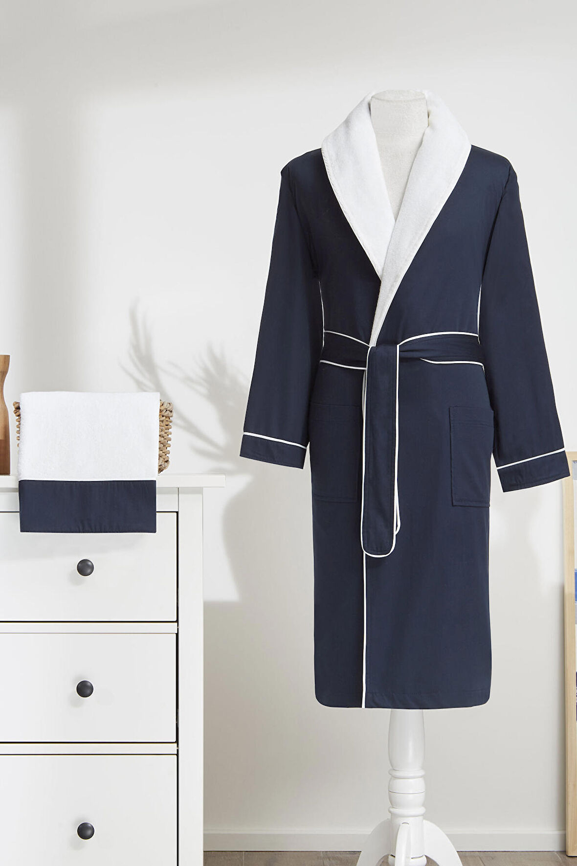 Özdilek Maskülen Line Erkek Bornoz Seti L