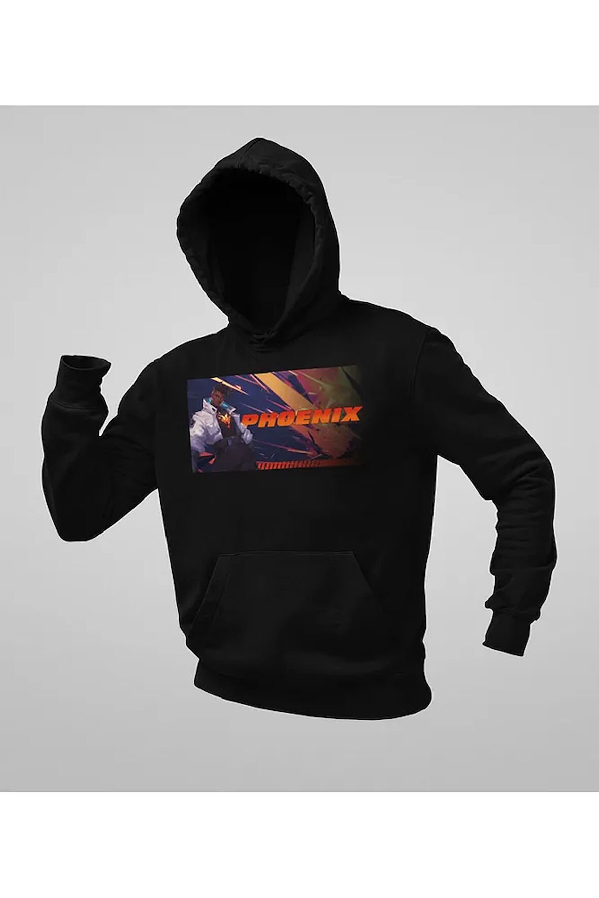 Phoenix Baskılı Unisex Oversize Vallorant Hoodie