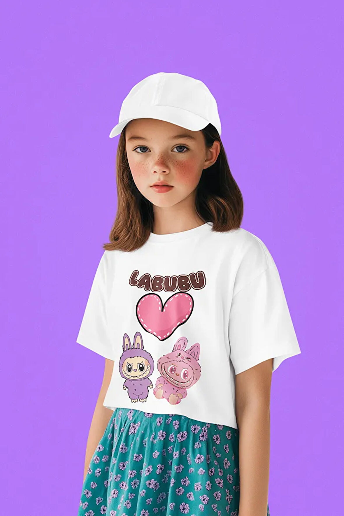 Labubu Baskılı Unisex Çizgi Film Çocuk Tişört (1-12 Yaş)