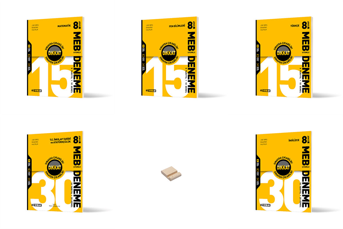 Hız LGS 8. Sınıf Matematik Fen Türkçe İnkılap ve İngilice MEB Uyumlu Deneme Sınavı 5li Set 