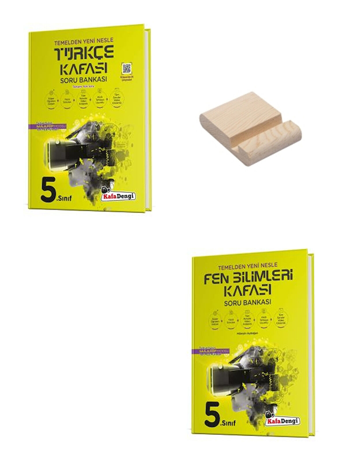 Kafa Dengi 5. Sınıf Türkçe ve Fen Bilimleri Kafası Soru Bankası + Telefon Standı 