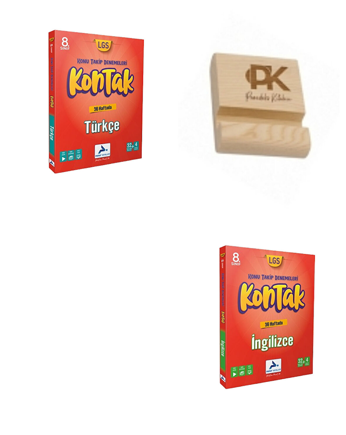 Paraf LGS 8. Sınıf Kontak Türkçe ve İngilizce Konu Takip Denemeleri + Telefon Standı