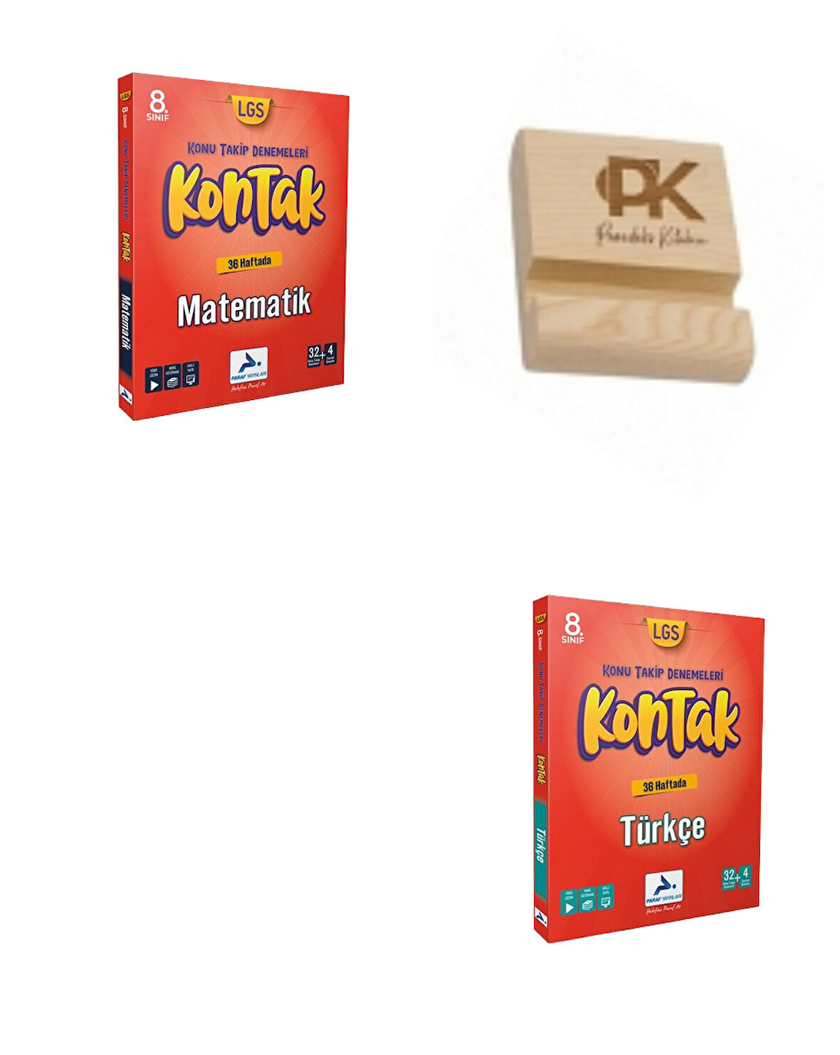 Paraf LGS 8. Sınıf Kontak Matematik ve Türkçe Konu Takip Denemeleri + Telefon Standı