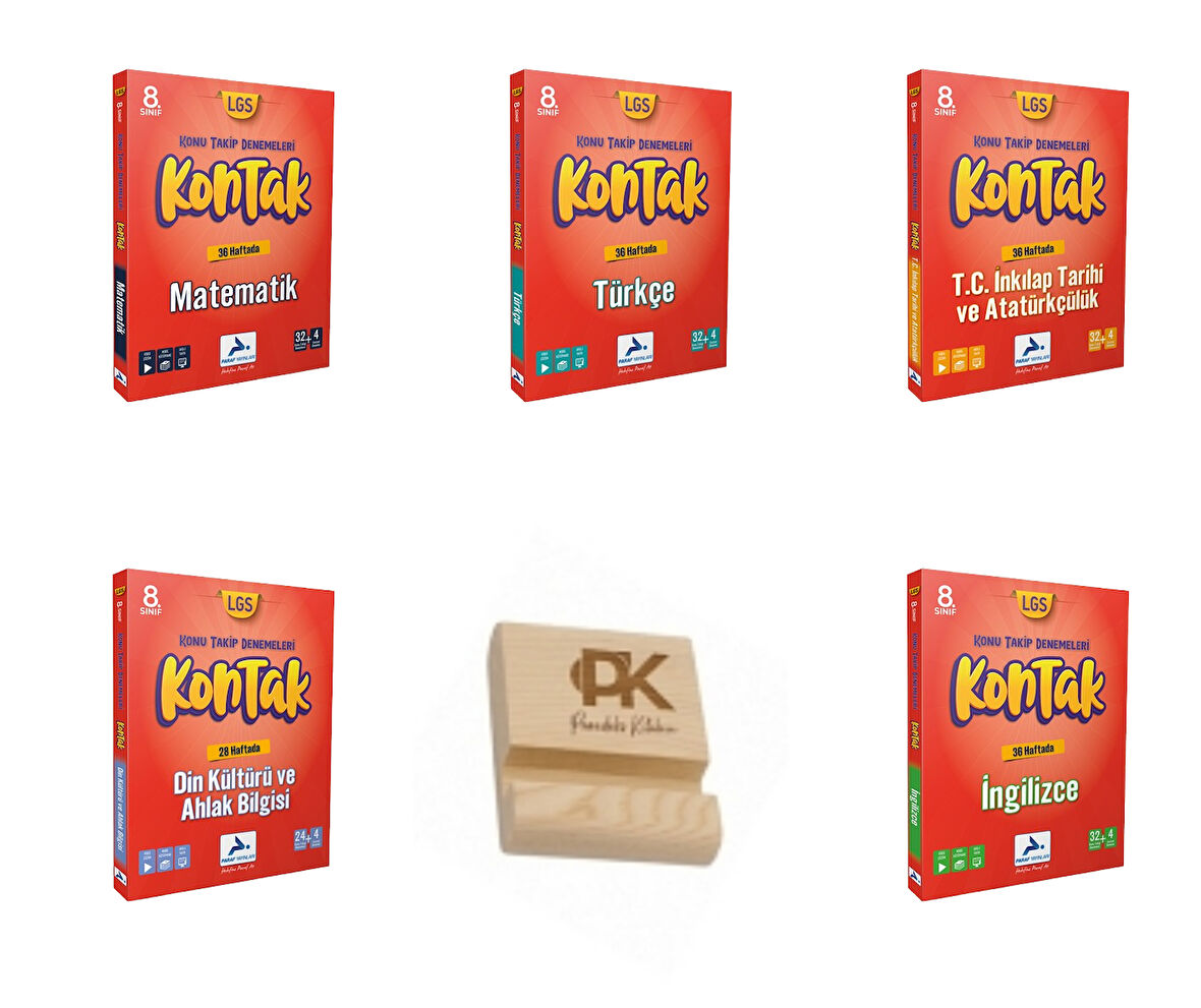Paraf LGS 8. Sınıf Kontak Matematik Türkçe İnkılap Din ve İngilizce Konu Takip Denemeleri 5li Set 