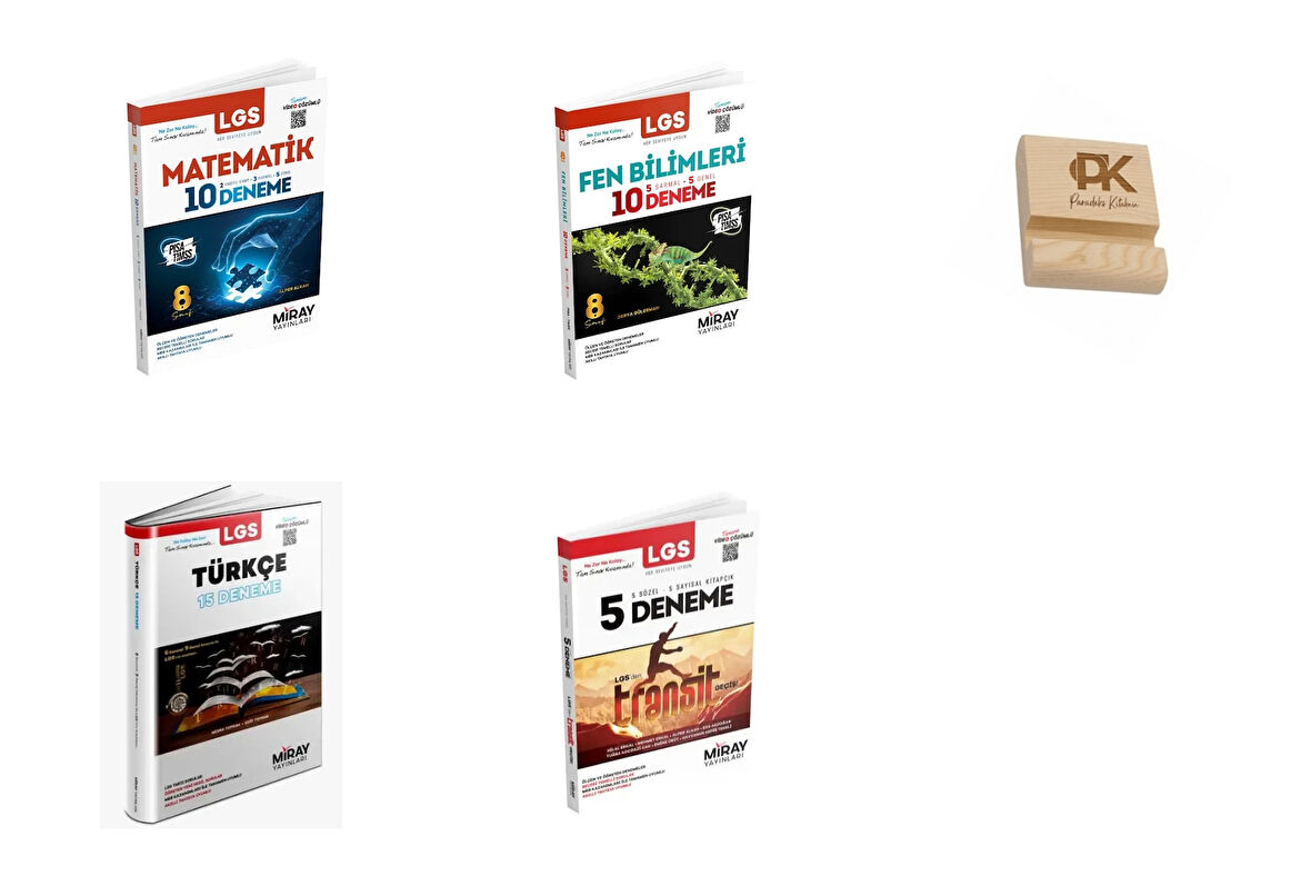 Miray LGS 8. Sınıf MAtematik Fen Türkçe Branş Deneme ve 5 Sayısal 5 Sözel Kitapçık Deneme 4lü Set