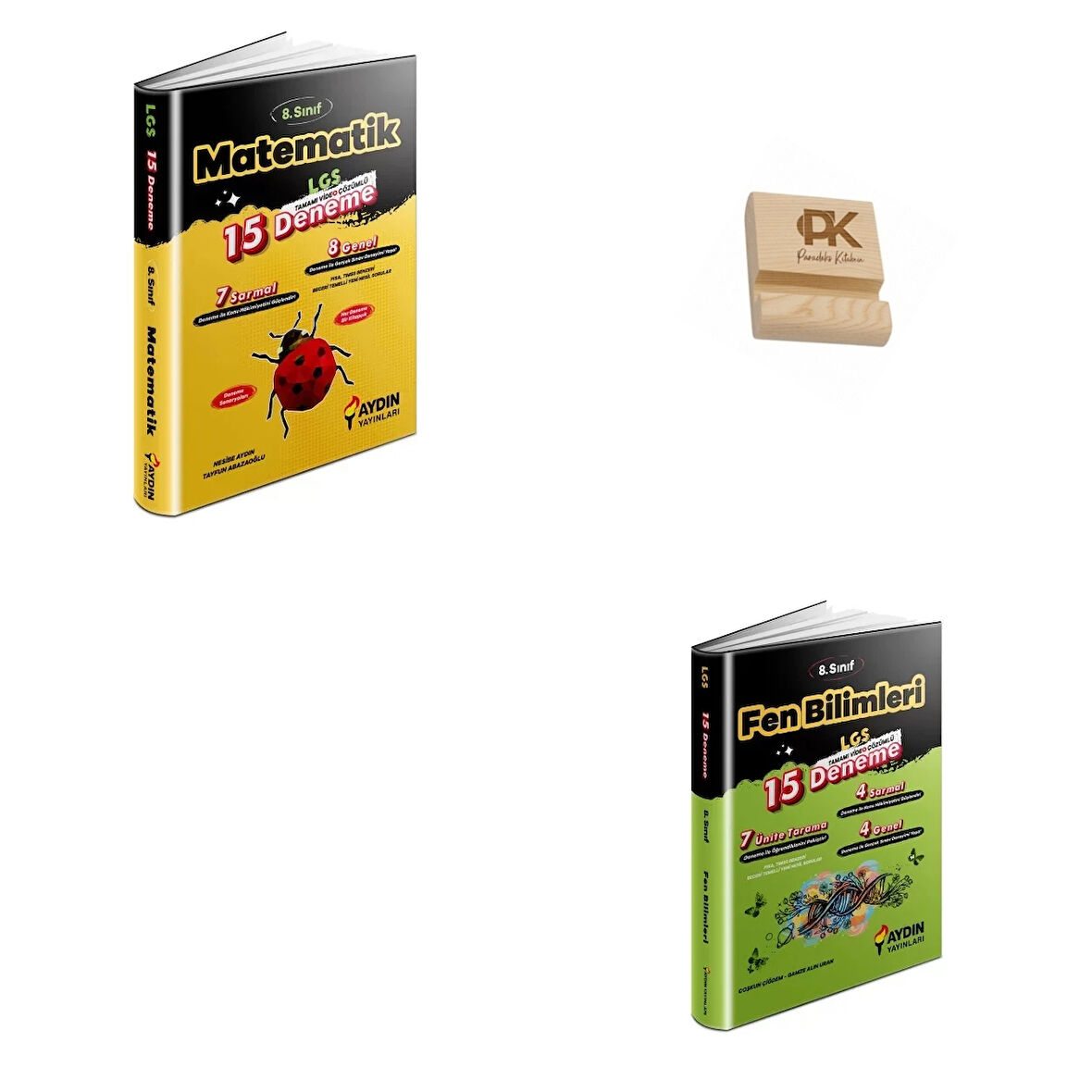 Aydın LGS 8. Sınıf Matematik (15) ve Fen Bilimleri (15) Denemeleri + Telefon Standı