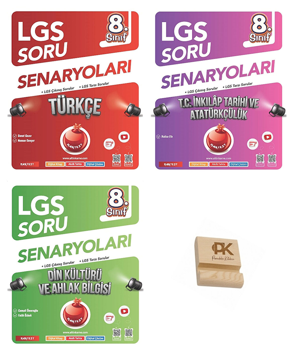 Nartest LGS 8. Sınıf Türkçe İnkılap ve Din  Kültürü Çıkmış Sorular 3lü Set + Telefon Standı