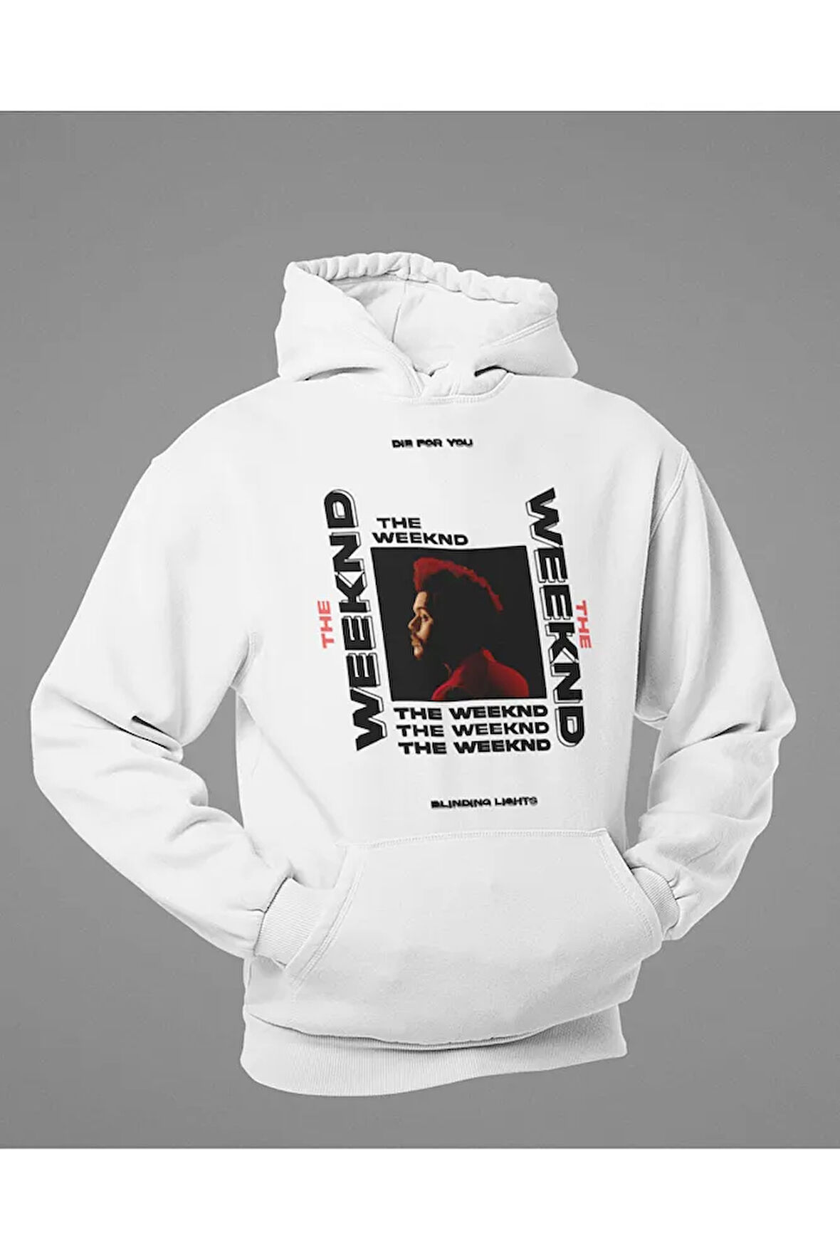 The Weeknd Die For You Baskılı Unisex Oversize Rapper Hoodie