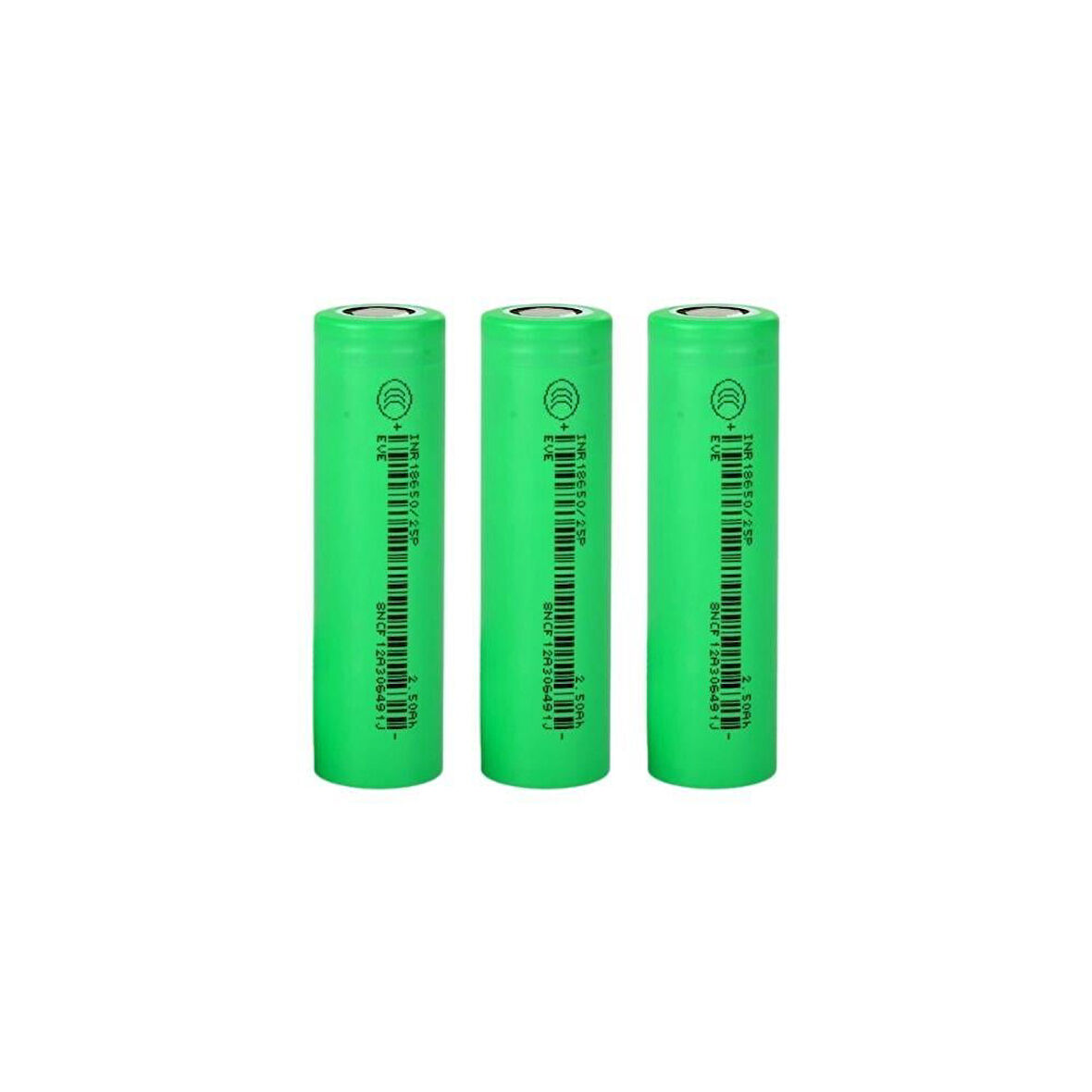 EVE INR18650-25P - 3.7V 2500 mAh Li-ion Şarjlı Pil - 30A 3 Lü Paket