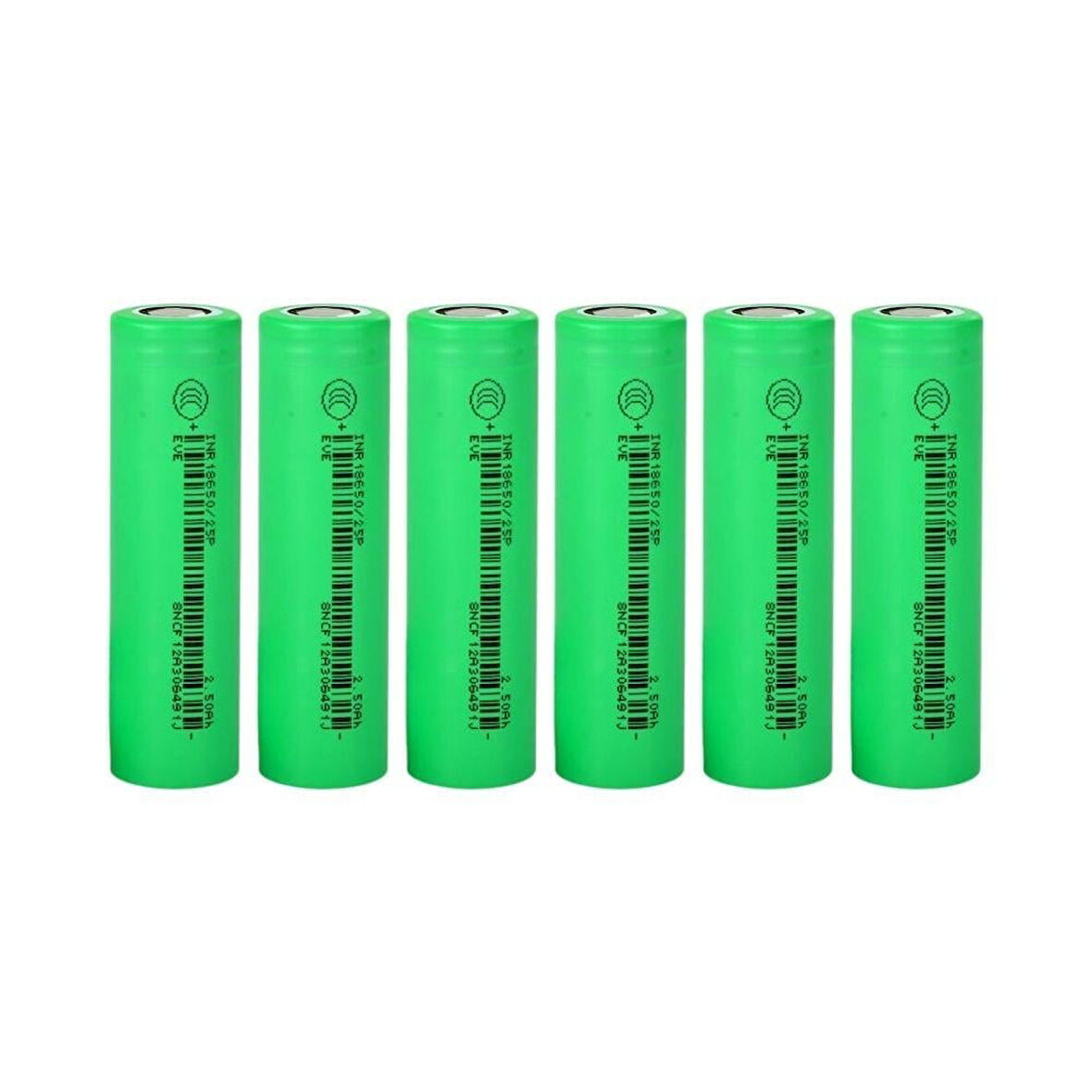 EVE INR18650-25P - 3.7V 2500 mAh Li-ion Şarjlı Pil - 30A 6 Lı Paket