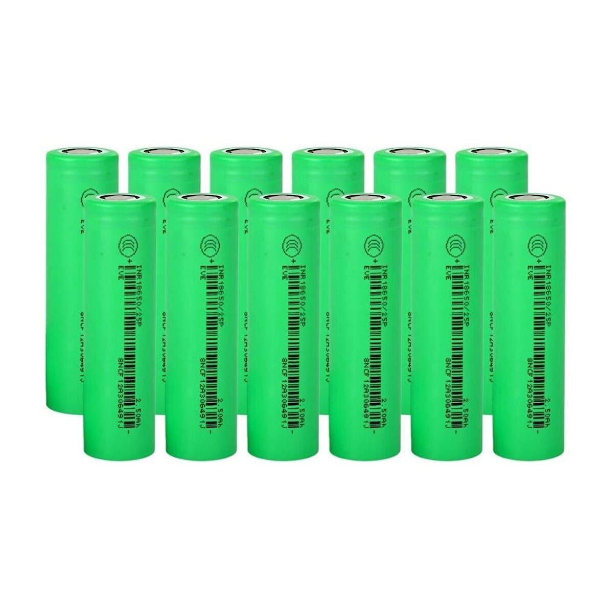 EVE INR18650-25P - 3.7V 2500 mAh Li-ion Şarjlı Pil - 30A 12 Li Paket