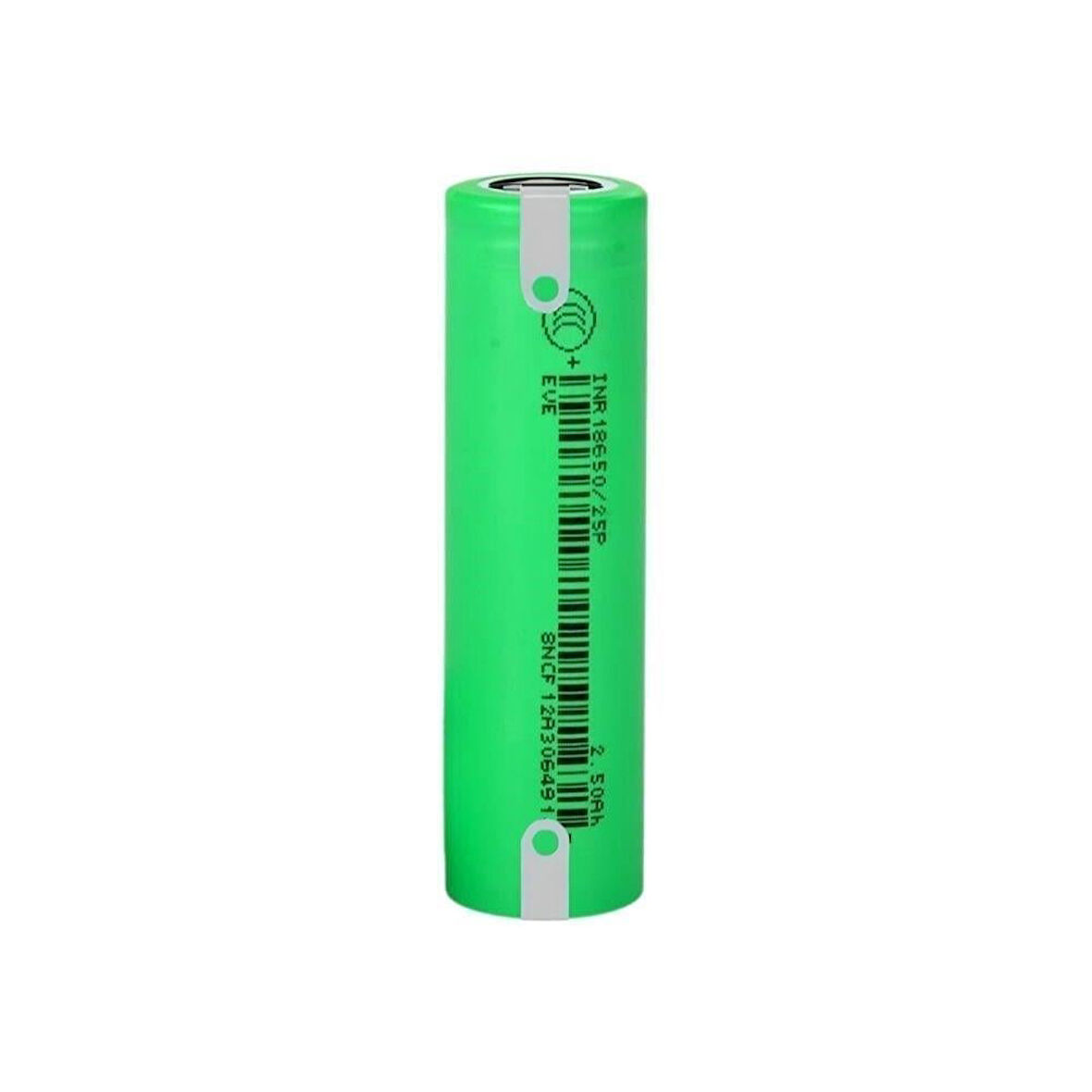 EVE INR18650-25P - 3.7V 2500 mAh Li-ion Şarjlı Pil - 30A (+ - Pinli)