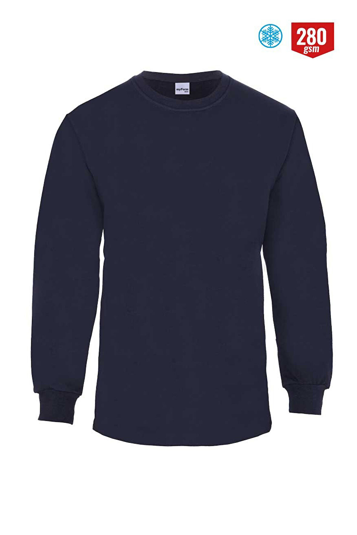Myform 08125 Sweatshırt Bisiklet Yaka Regular Lacivert