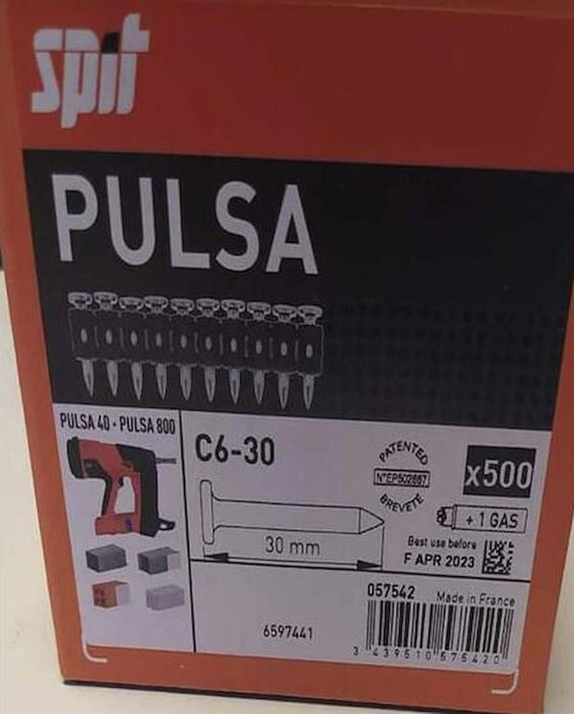 SPİT PULSA 800 C6-30 STANDART BETON ÇİVİSİ 500 ADET ( GAZSIZ )