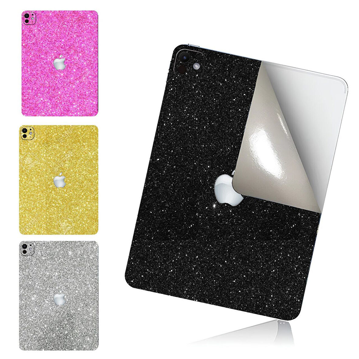 İpad mini 6-mini 7 A15 ve A17 pro işlemci için arka kaplama koruma sticker çizilmez film kaplama SİMLİ SİYAH