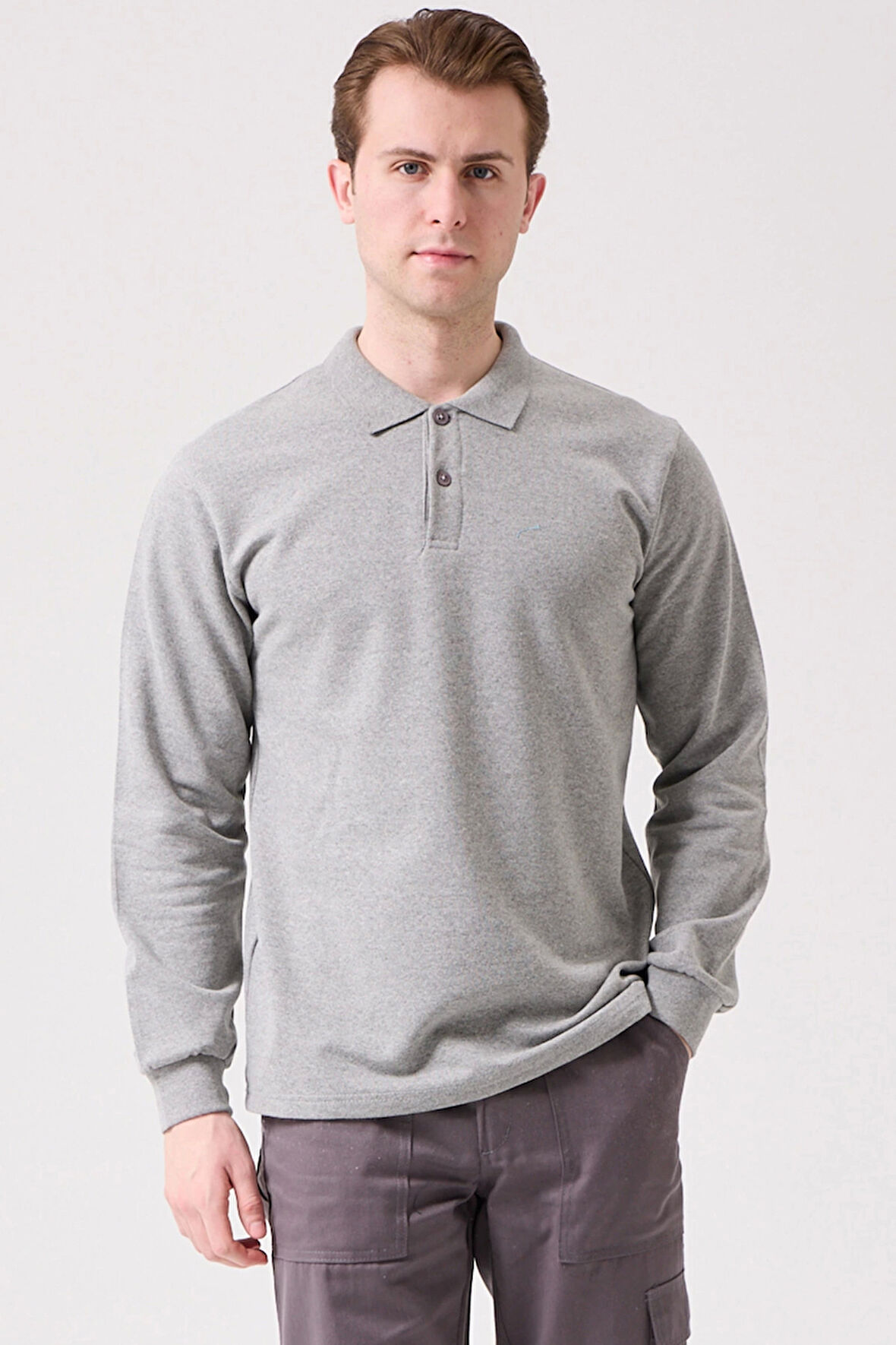 Herba Polo Sweat Erkek Uzun Kollu Pamuklu Sweatshirt İş ve Günlük Kullanım İçin