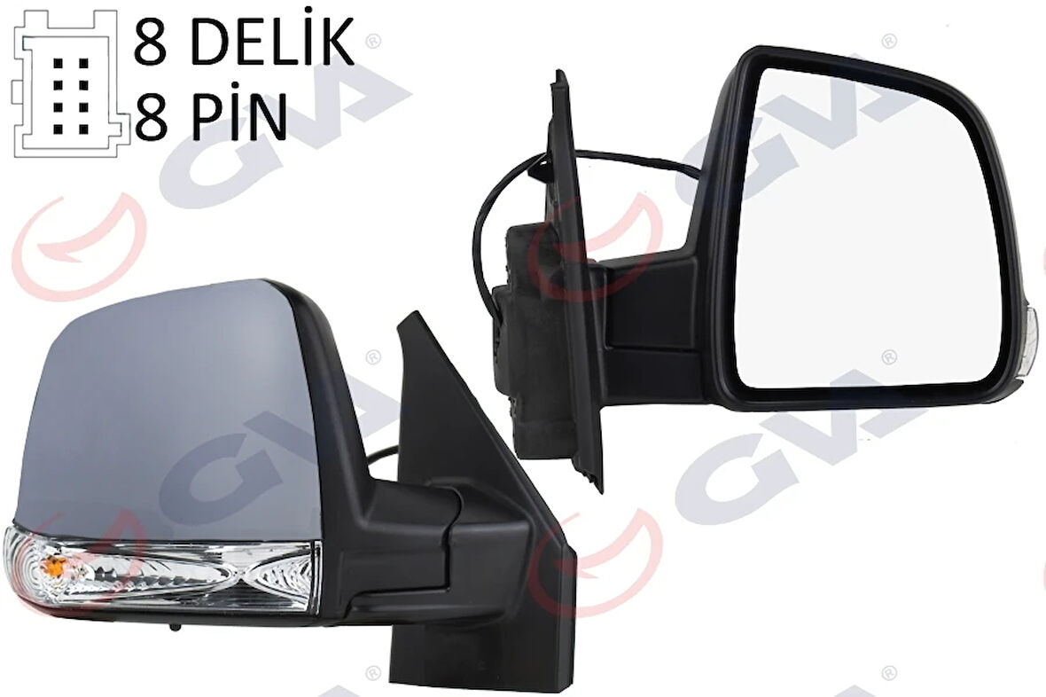 DIŞ DİKİZ AYNASI SAĞ DOBLO 2011 ELEKTRİKLİ SİNYALLİ ASTARLI TEK CAM SENSÖRLÜ KONVEKS 8 FİŞ VM-668EHPSR 735528041