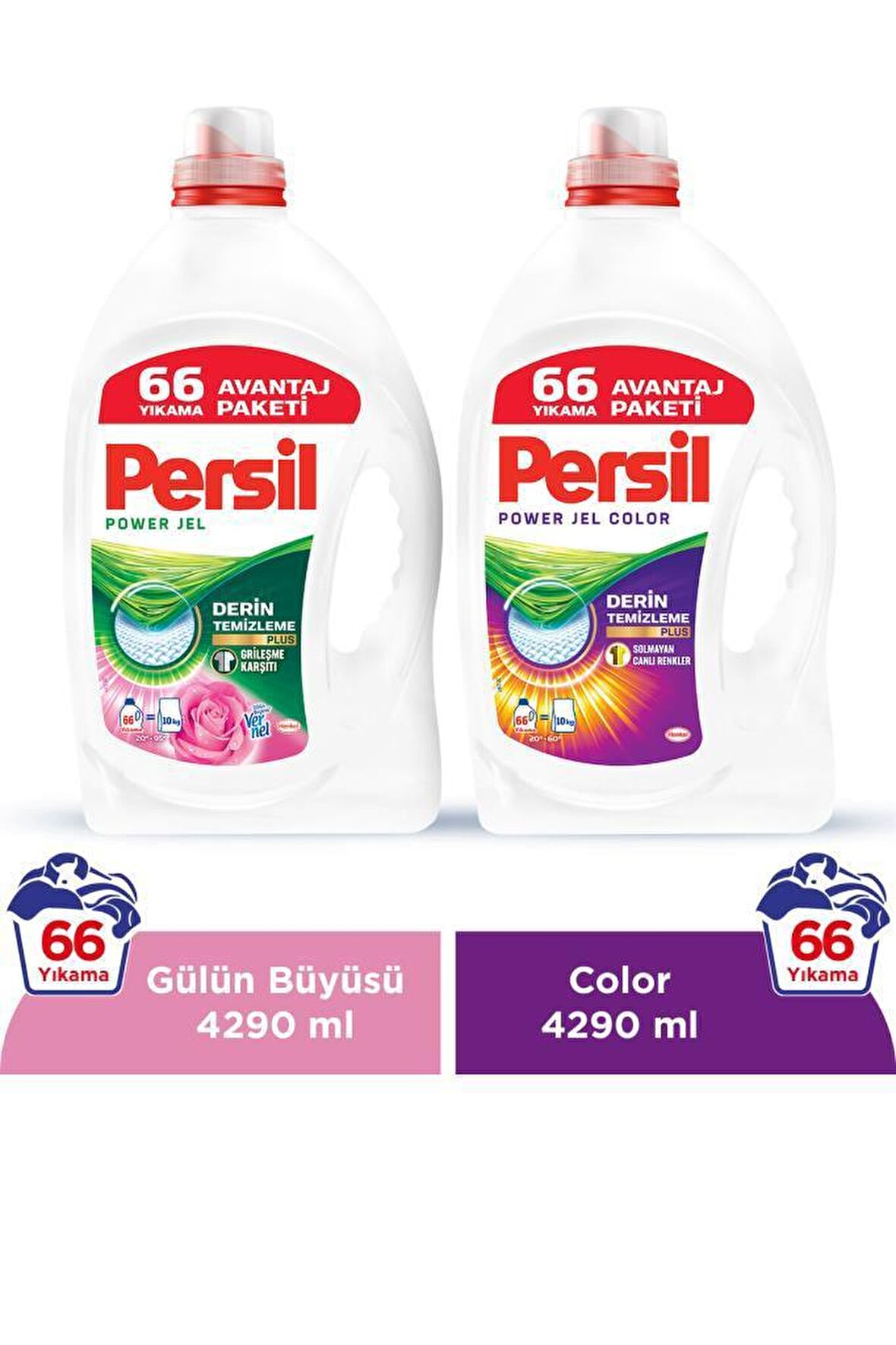 Persil Power Jel -Powe Jel Color Karma Renkler İçin Sıvı Deterjan 2x4290 ml 66 Yıkama 