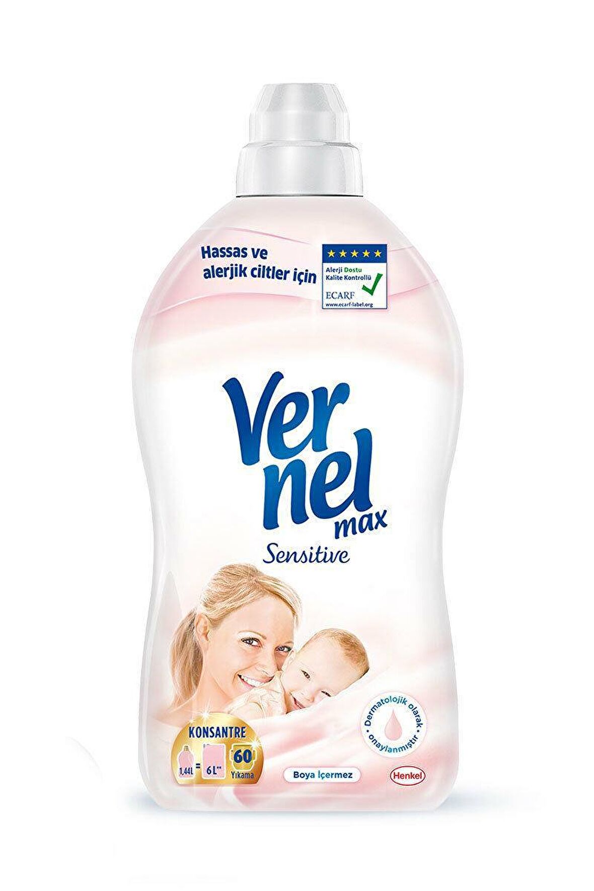 Vernel Max Sensitive Anti-Alerjik Sensitive Beyazlar ve Renkliler İçin Konsantre Yumuşatıcı 1140 ml 60 Yıkama