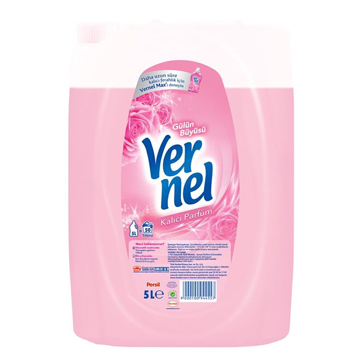 Vernel Gülün Büyüsü Beyazlar ve Renkliler İçin Yumuşatıcı 5000 ml 50 Yıkama