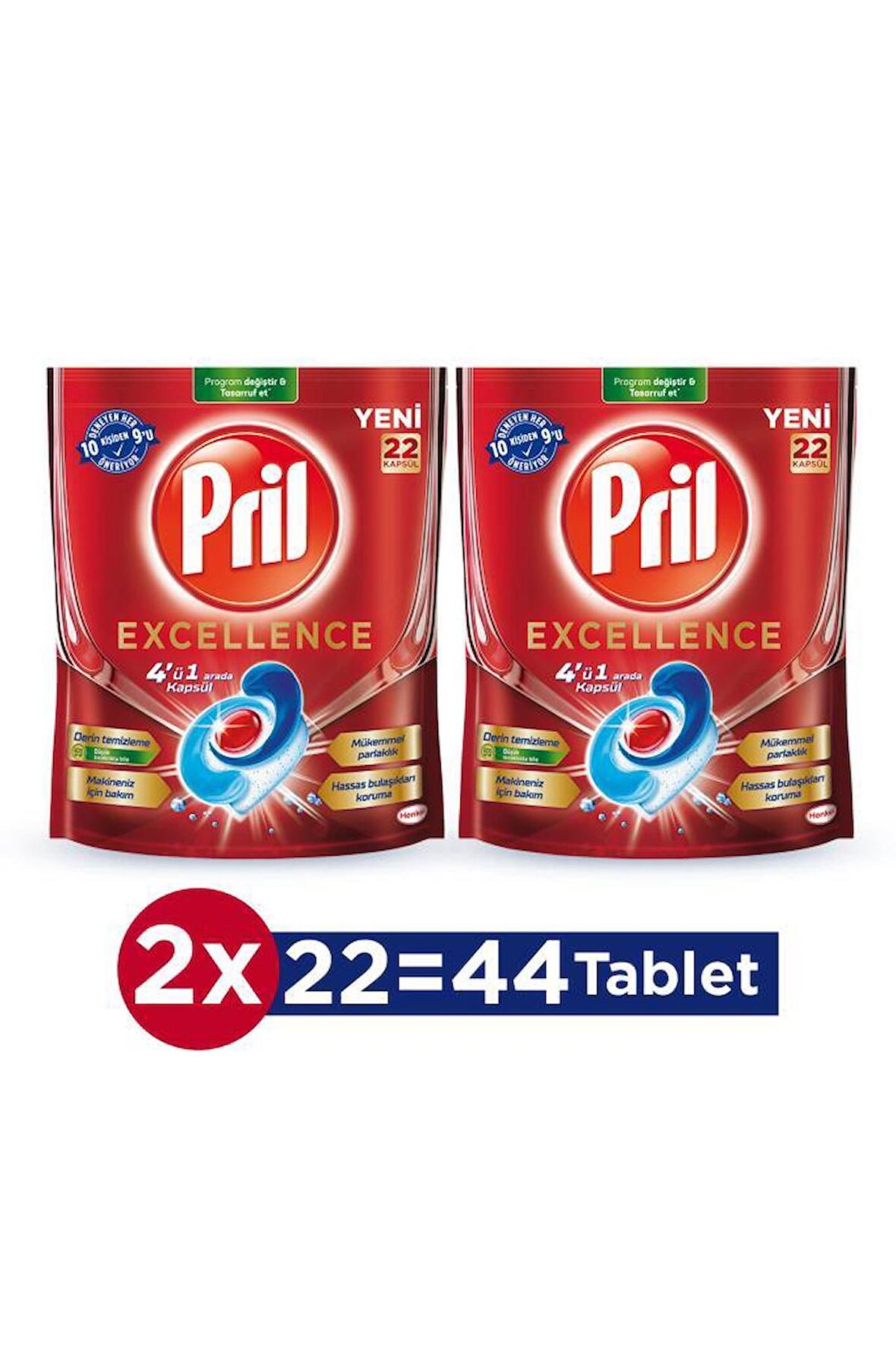 Pril Excellence Bulaşık Makinesi Tableti 2x22'li 