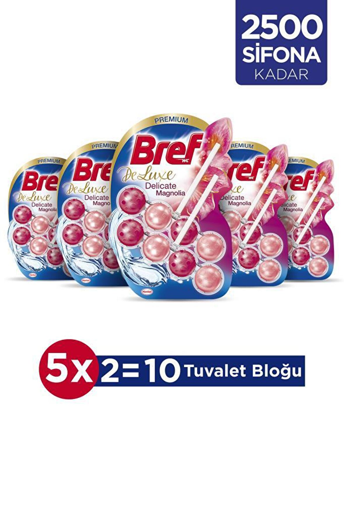 Bref WC Deluxe Duopack Katı Tuvalet Bloğu Manolya, 5 x 2'li Paket