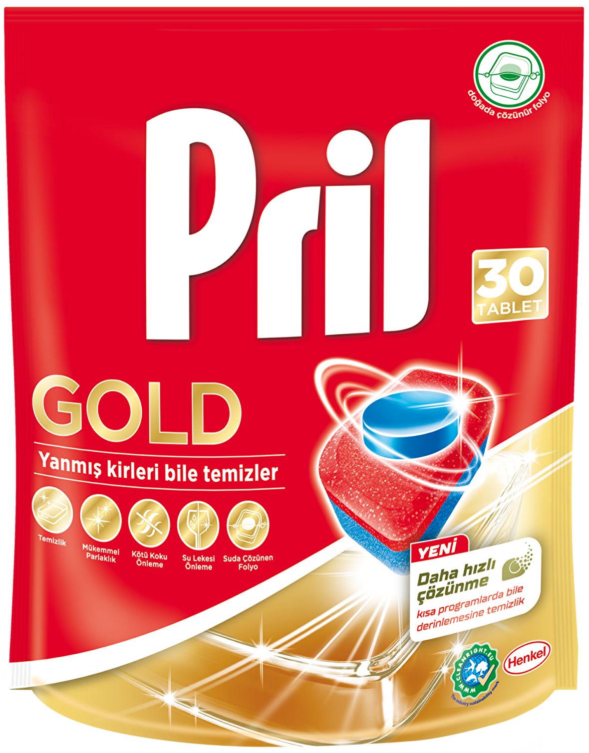 Pril Gold 30 Yıkama Tablet Bulaşık Makinesi Deterjanı 30 Adet 