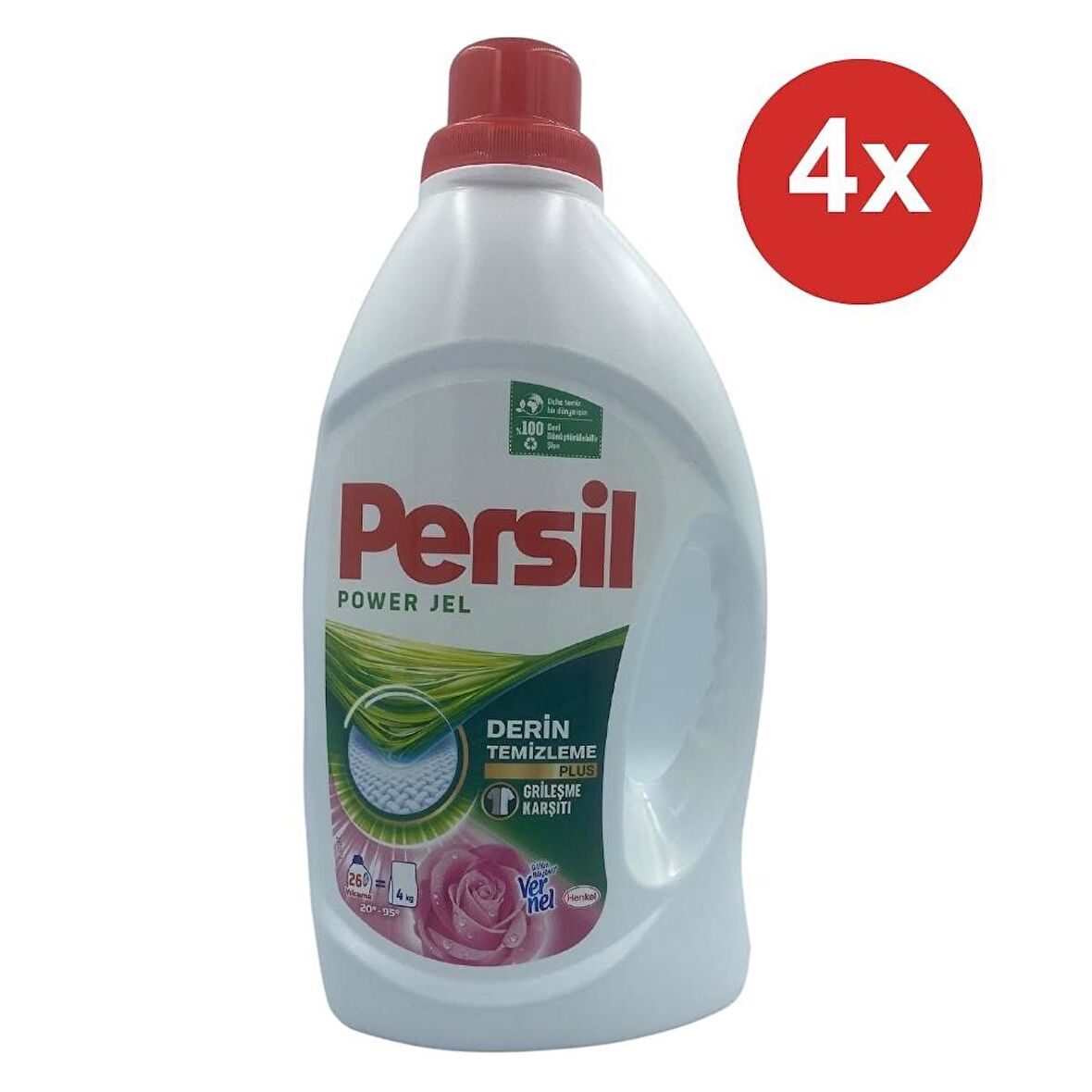 Persil Power Jel Çamaşır Deterjanı Gülün Büyüsü 4x1690 ml (104 Yıkama)