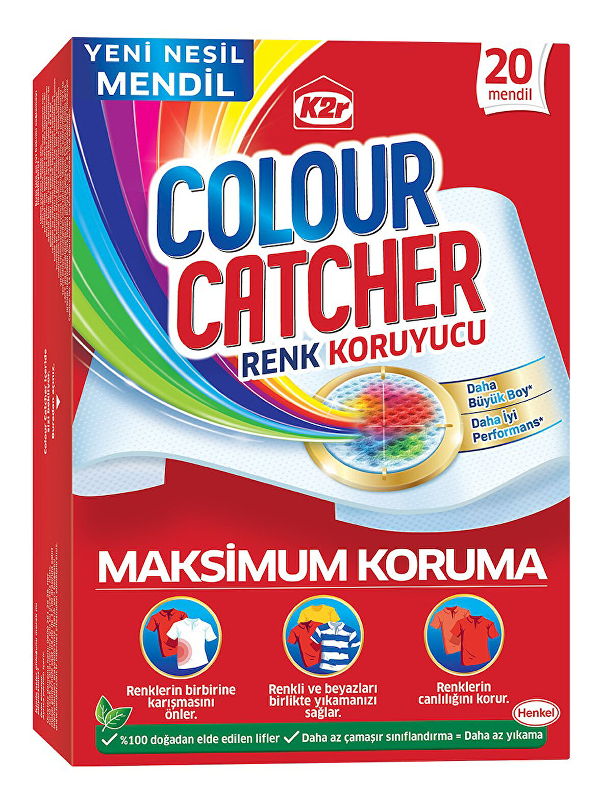 K2R Colour Catcher Renk Koruyucu Mendil 20 Li Ekonomik Pk