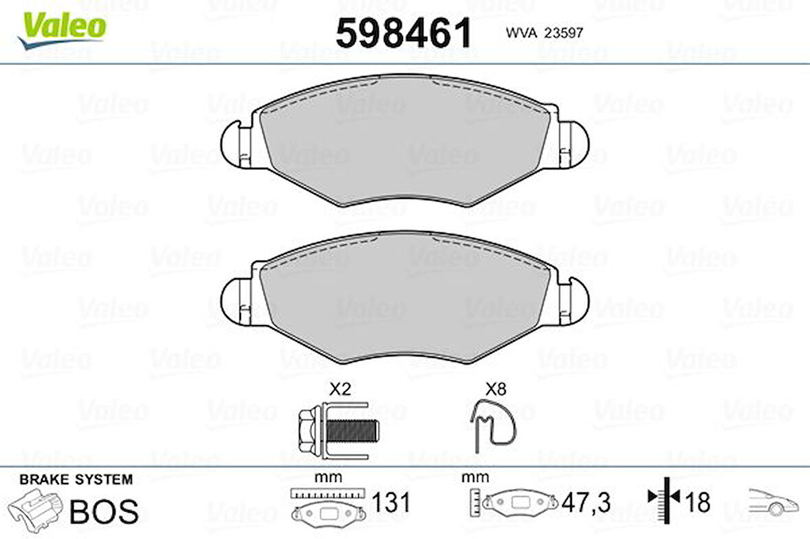ÖN FREN BALATASI PEUGEOT P206 1.4 1.6 2009-1998 P306 1.4 1.6 5/1993 FTE KIRMIZI KUTU 4254 94 421 91 4253 20 WVA23205