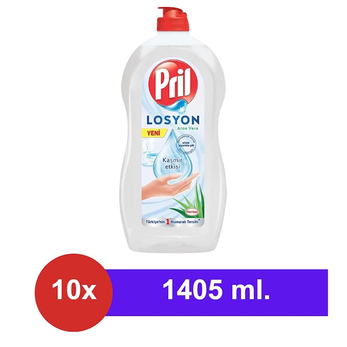 Pril Elde Yıkama Sıvı Bulaşık Deterjanı Losyon Aloe Vera 10 Adet x1405 ml