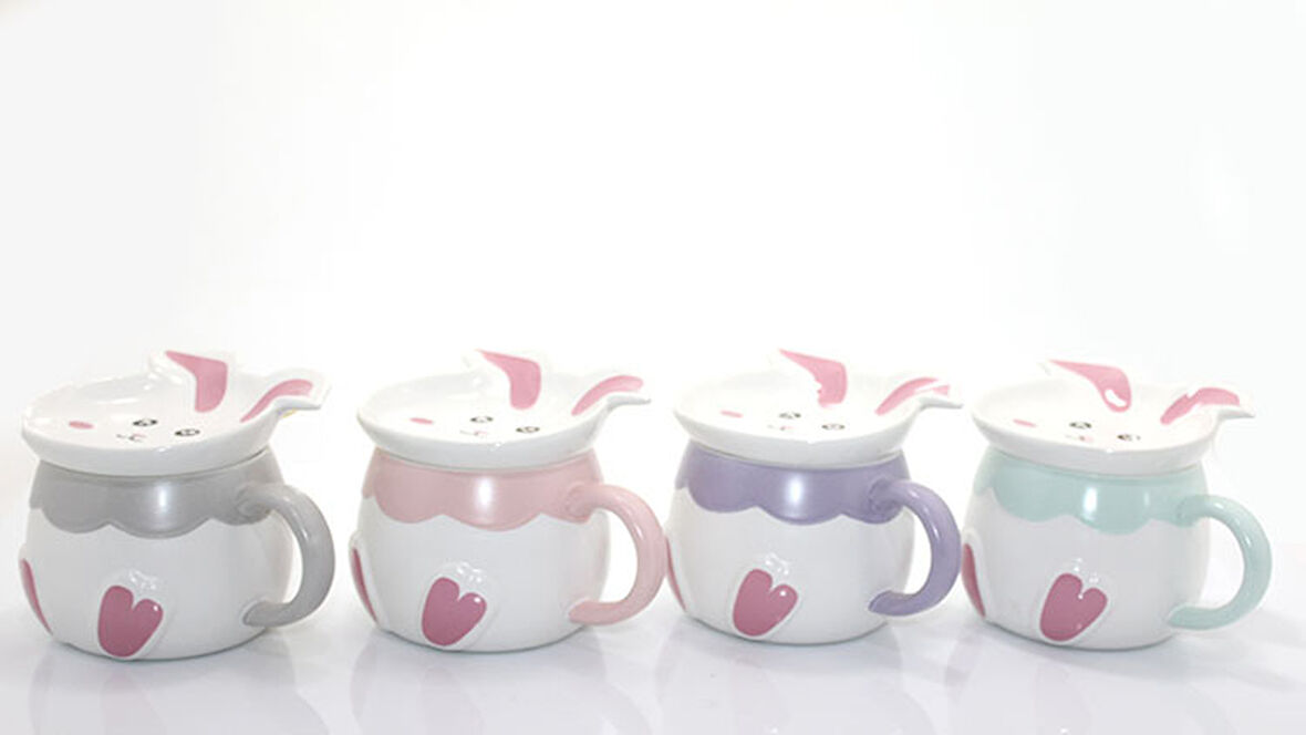 Tavşan Tasarımlı Porselen Kupa Bardak 