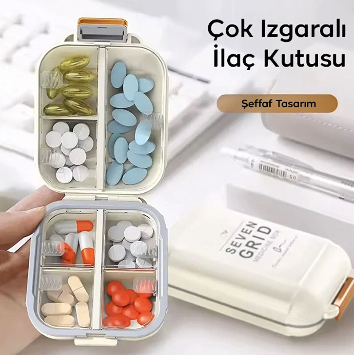 7 günlük ilaç saklama hatırlatma kutusu taşınabilir ilaç kutusu 7 bölmeli ilaç organizer