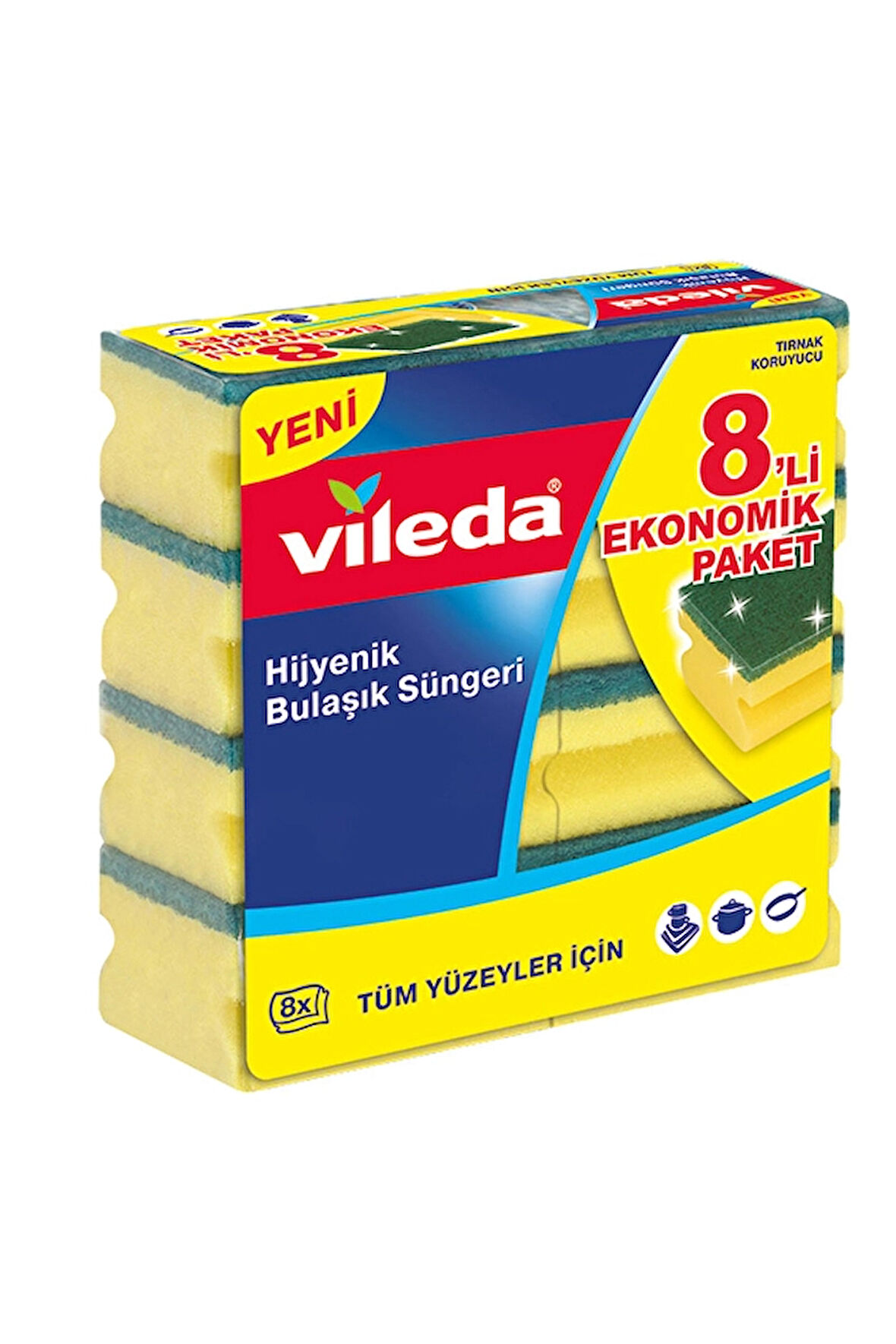 Vileda Sünger 8'li Oluklu Paket