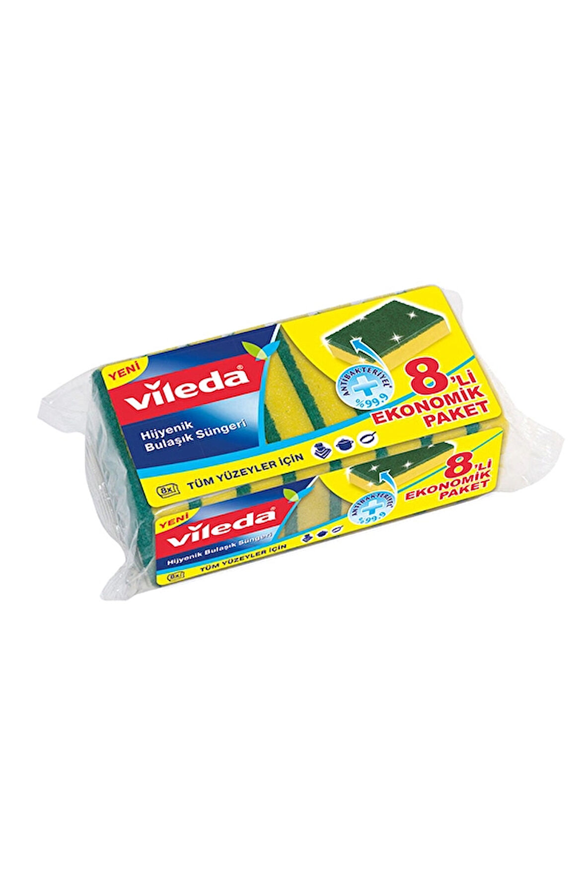 Vileda Sünger 8'li Düz Paket
