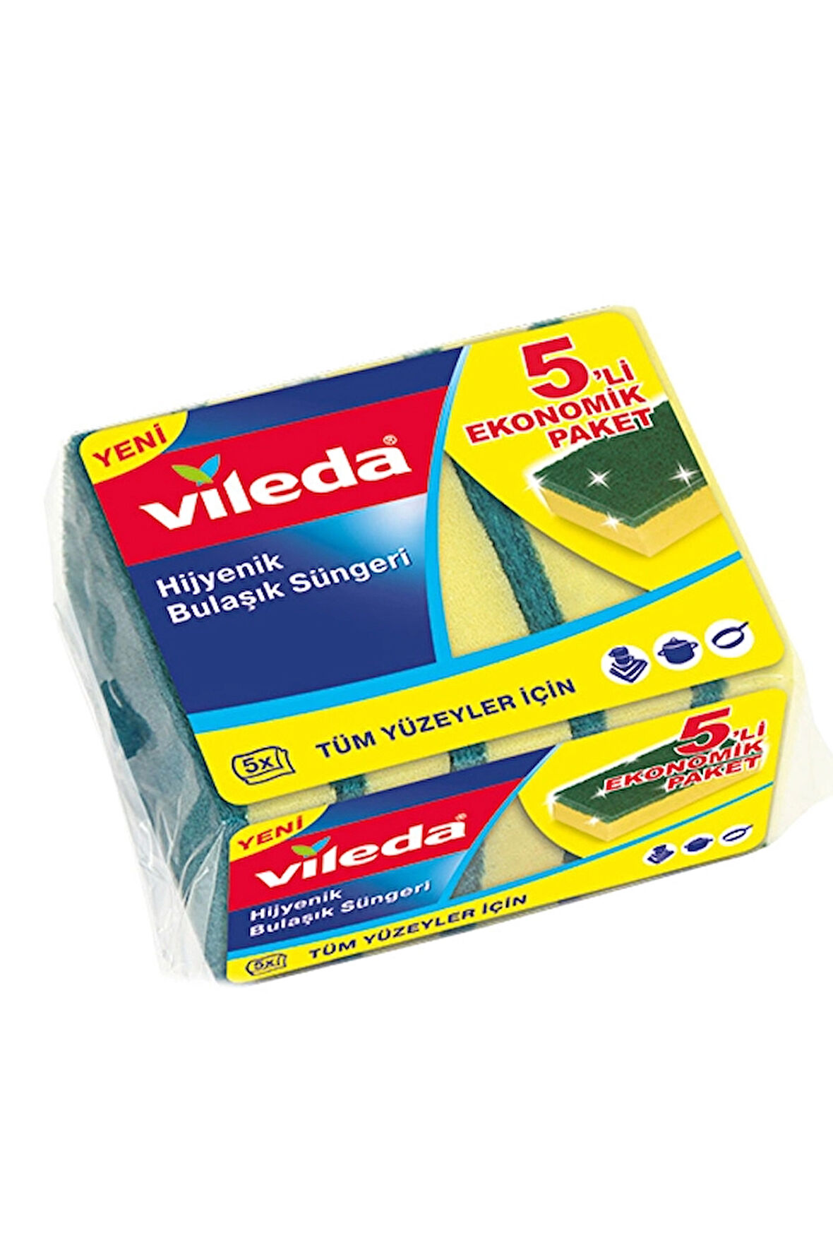Vileda Sünger 5'li Eko Düz Paket