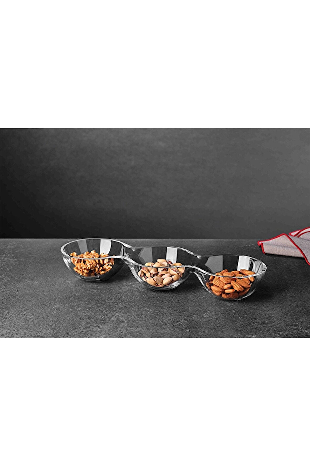 Paşabahçe Crystallin El Yapımı 3'lü Çerezlik