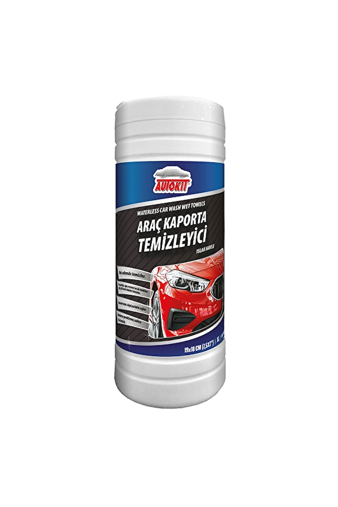 Autokit Araç Kaporta Koruyucu ve Parlatıcı Temizleyici Islak Havlu Plastik Kutu 50'li