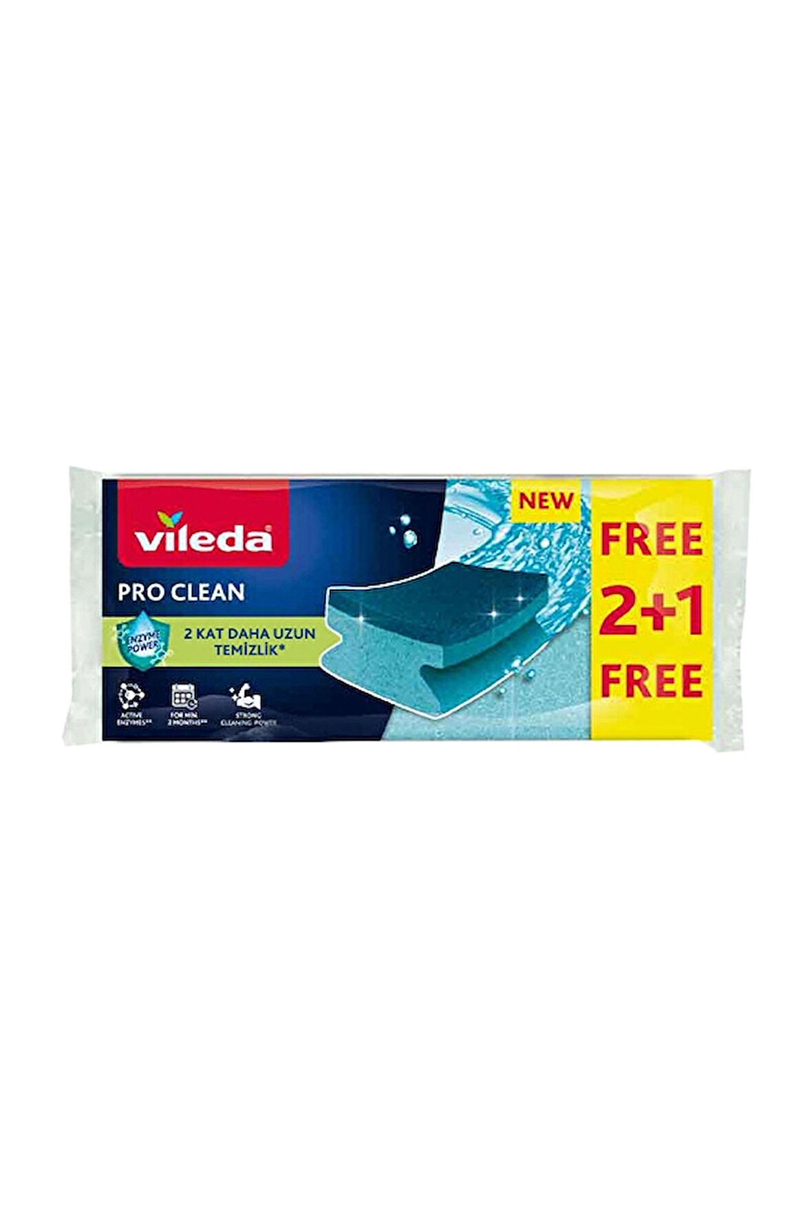Vileda Pro Clean Oluklu Sünger 2+1'li