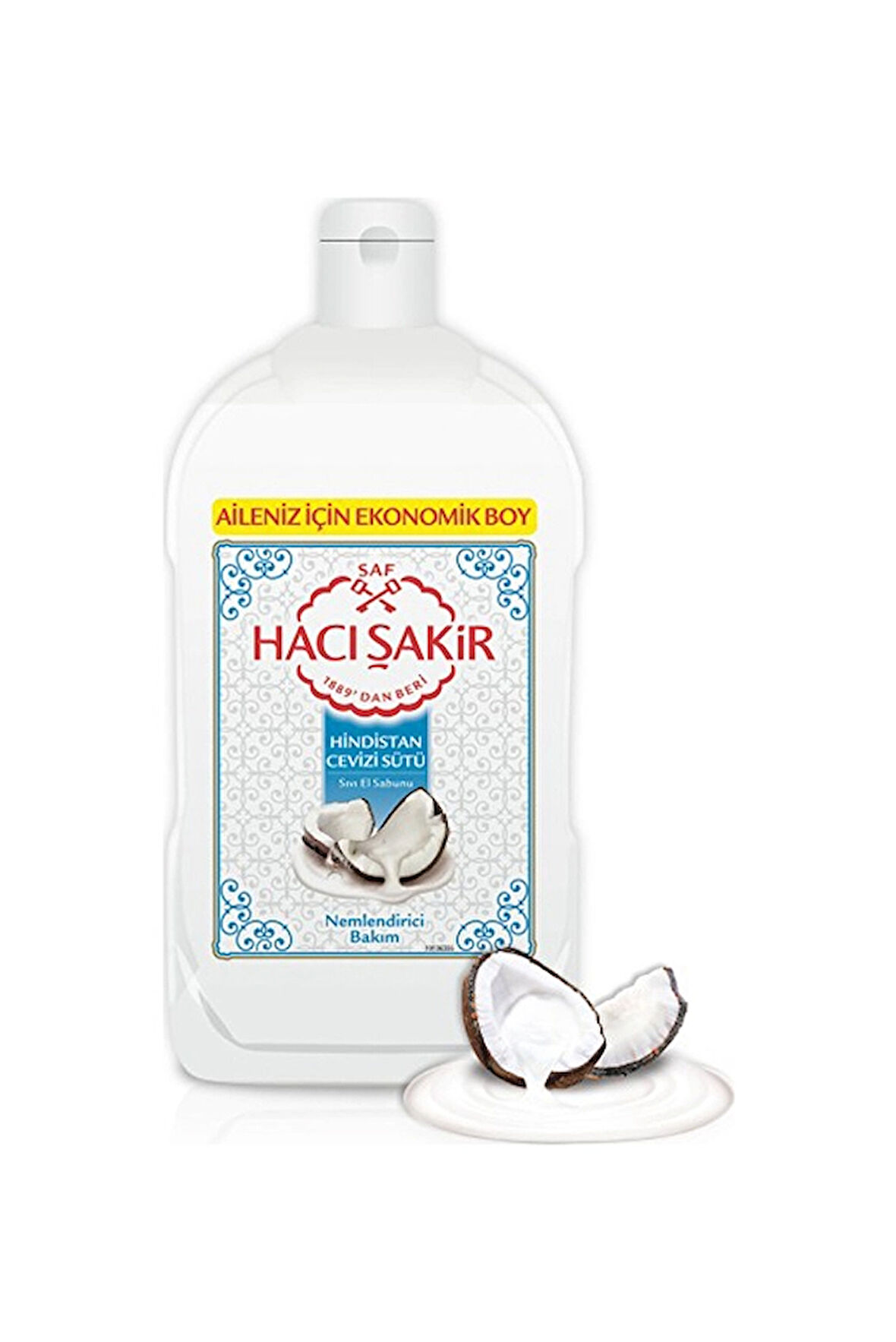 2 ADET  Hacı Şakir Sıvı Sabun Hindistan Cevizi Sütü 1500 ml